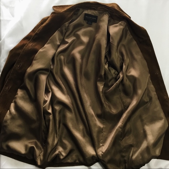 Brown Golden Bear Leather Suede  Blazer Jacket - Picture 4 of 8